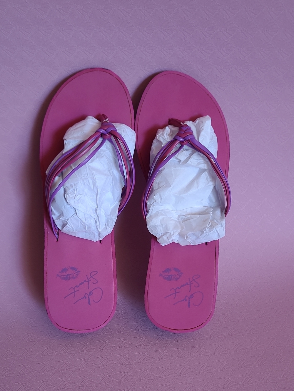 New VS Pink Colin Stuarf Wedge Flip Flop Sandals